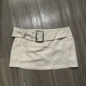 Princess Polly White Mini Skirt with Belt